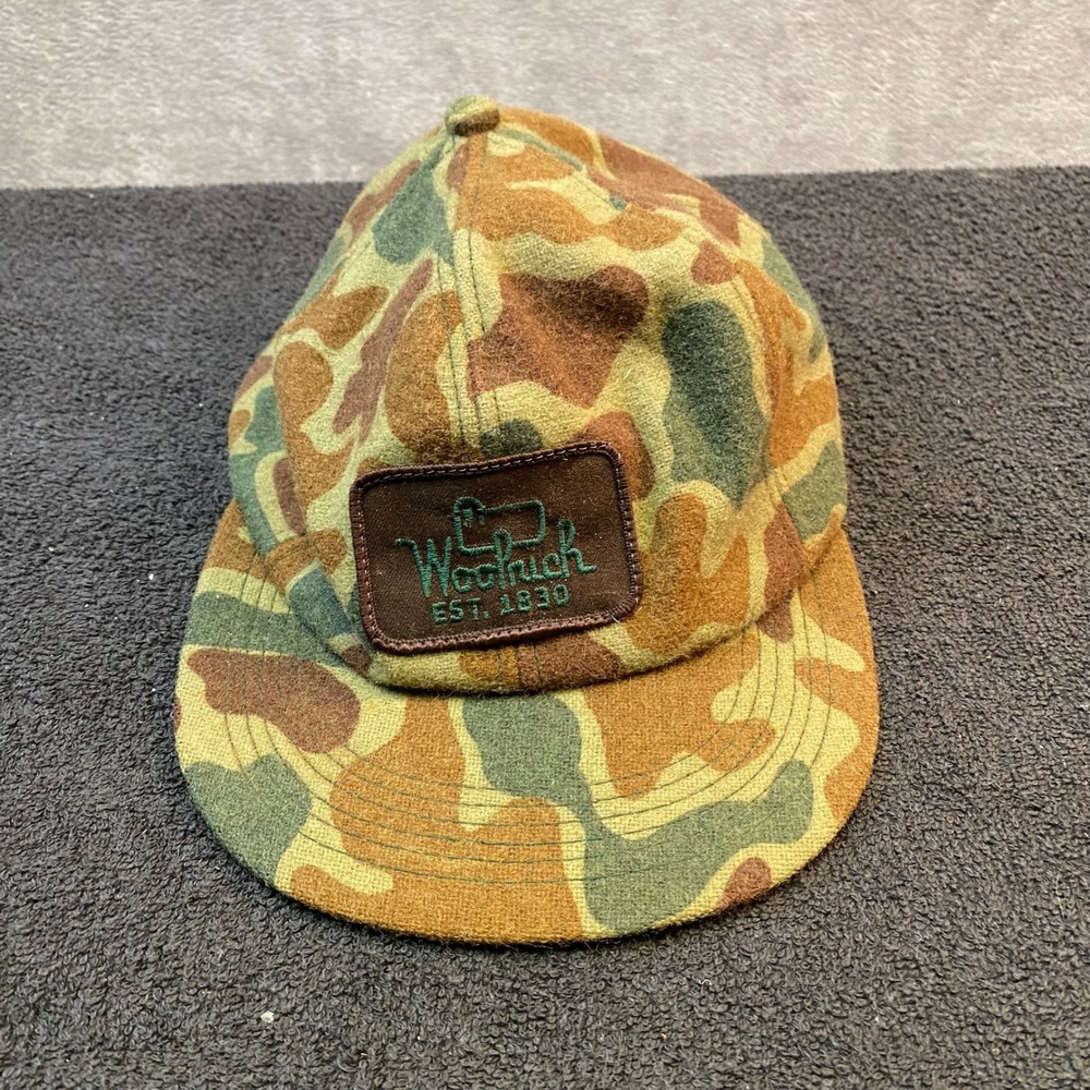 Woolrich Hat Mens OSFM Camo Duck Hunter Wool Blend Brown READ